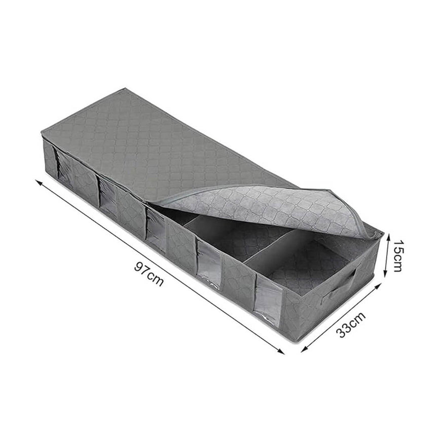 Foldable Under Bed Fabric Storage Organizer with Dividers