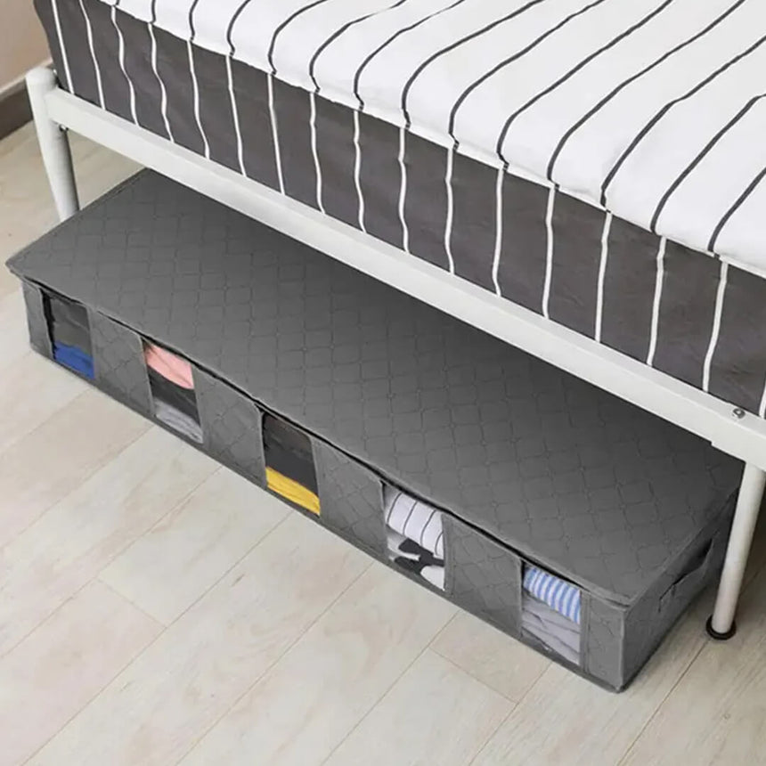 Foldable Under Bed Fabric Storage Organizer with Dividers