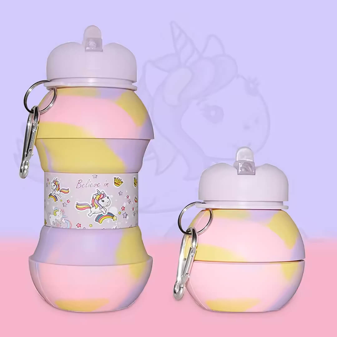 Unicorn Silicone Water Bottle – Collapsible & BPA Free