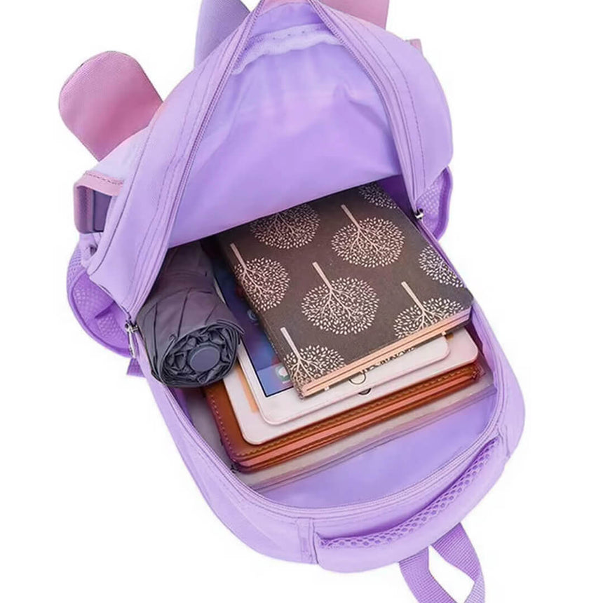 Unicorn school backpack in ourple and pink color for preschool to kindergarten