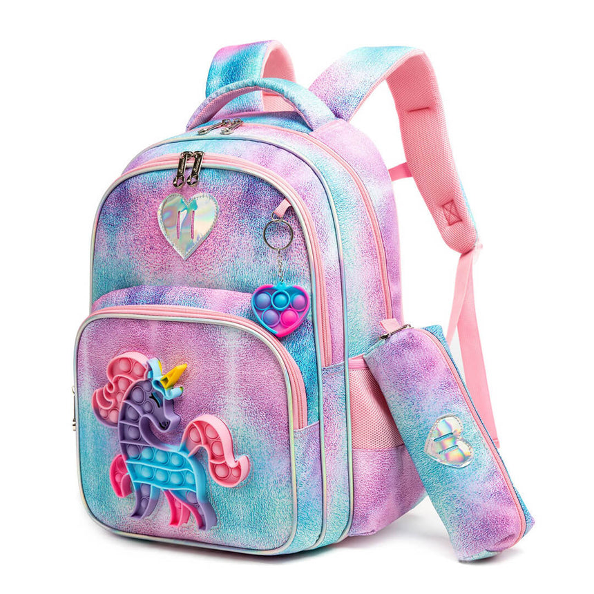 Unicorn Pop-It Backpack Set – 3 Pieces