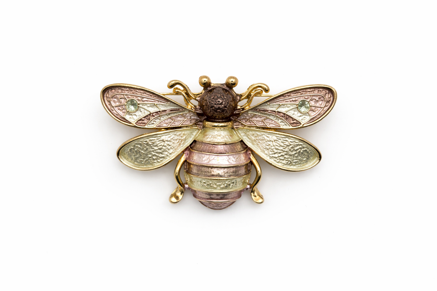 Vintage Enamel Bee Brooch Collection Brown Petit Détail Lebanon