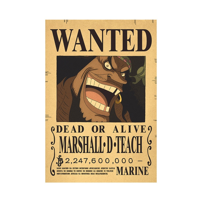 One Piece Wanted Poster Anime Merch 42x28.5cm - Nakama Lebanon
