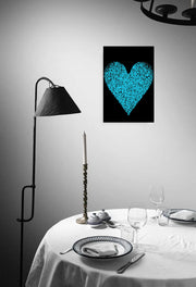 Black And Blue Heart Canvas