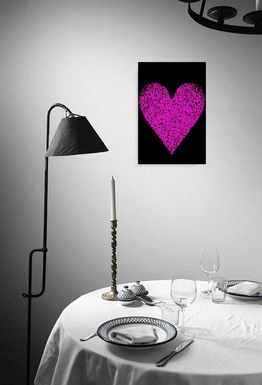 Black And Purple Heart Canvas