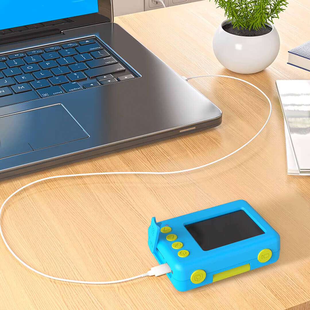 kids waterproof camera with rechageable cable