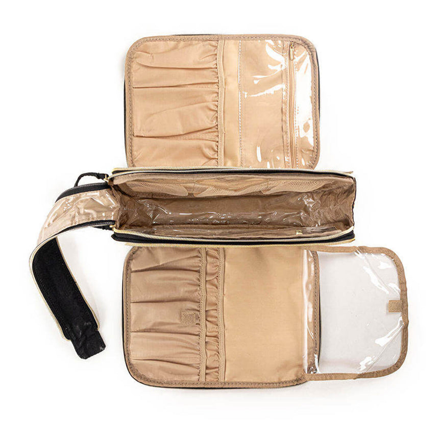 Waterproof cosmetic storage bag, top view angle