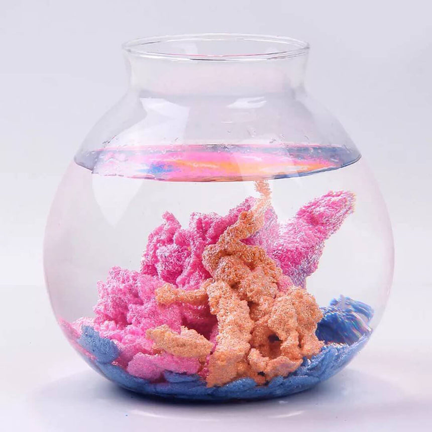 Close-up of waterproof sand turning solid underwater