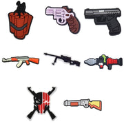 Set of various weapon illustrations on a white background