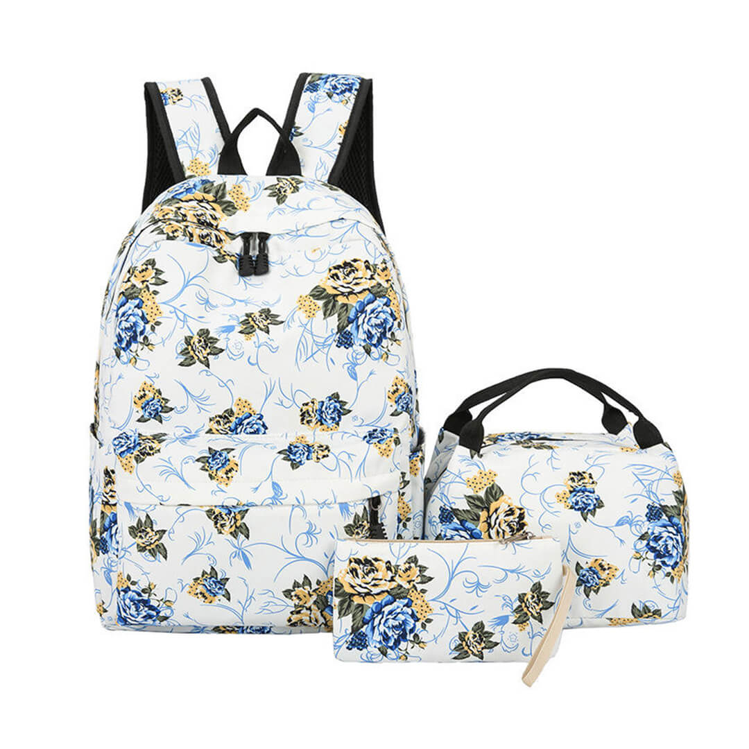Teen girls vintage floral backpack for school