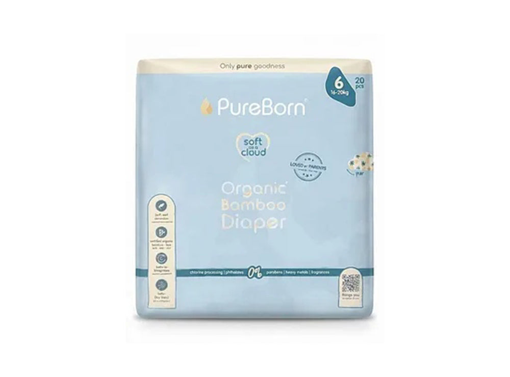 Pureborn Organic Diapers Size 6 20 Pieces