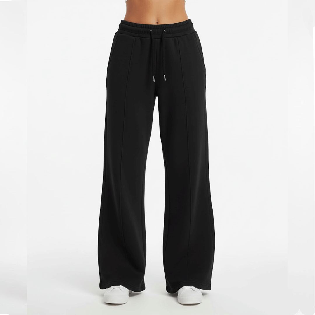 Flare Pants Black Cotton Women