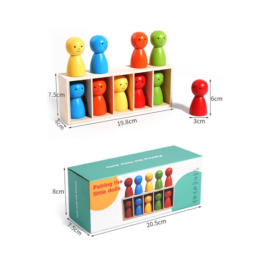 Kids' educational memory matching colors wooden  game