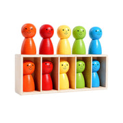 Montessori wooden color sorting and memory game for kids