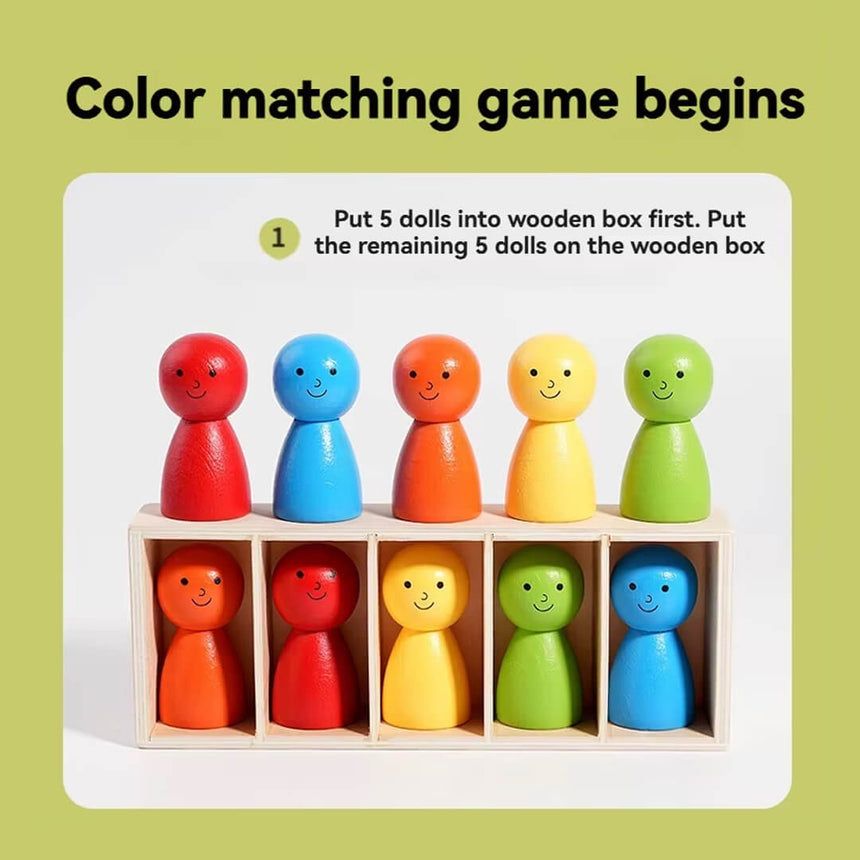 Fun Montessori wooden memory game for kids and parents