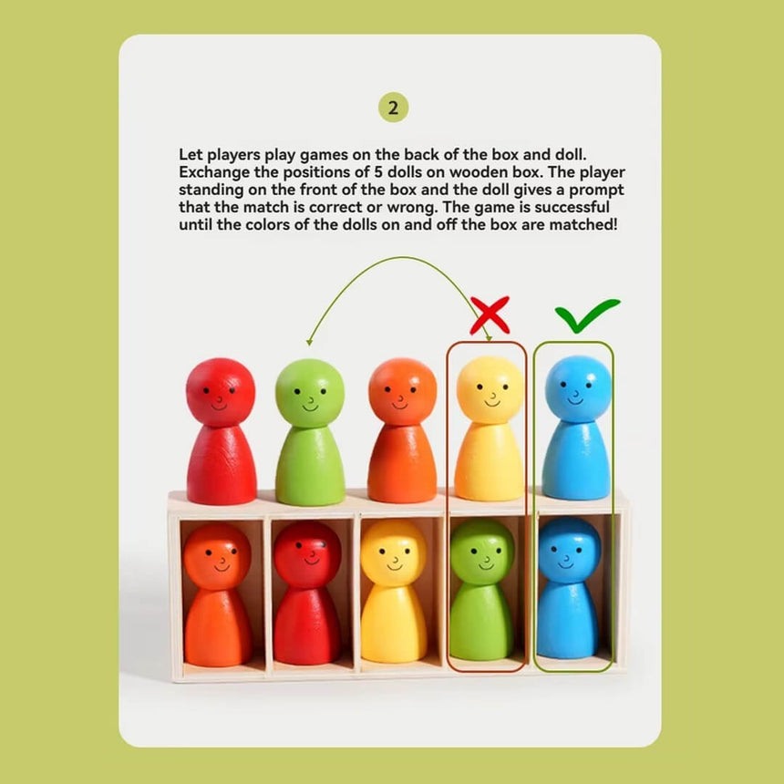 Wooden Montessori board game for colors and memory
