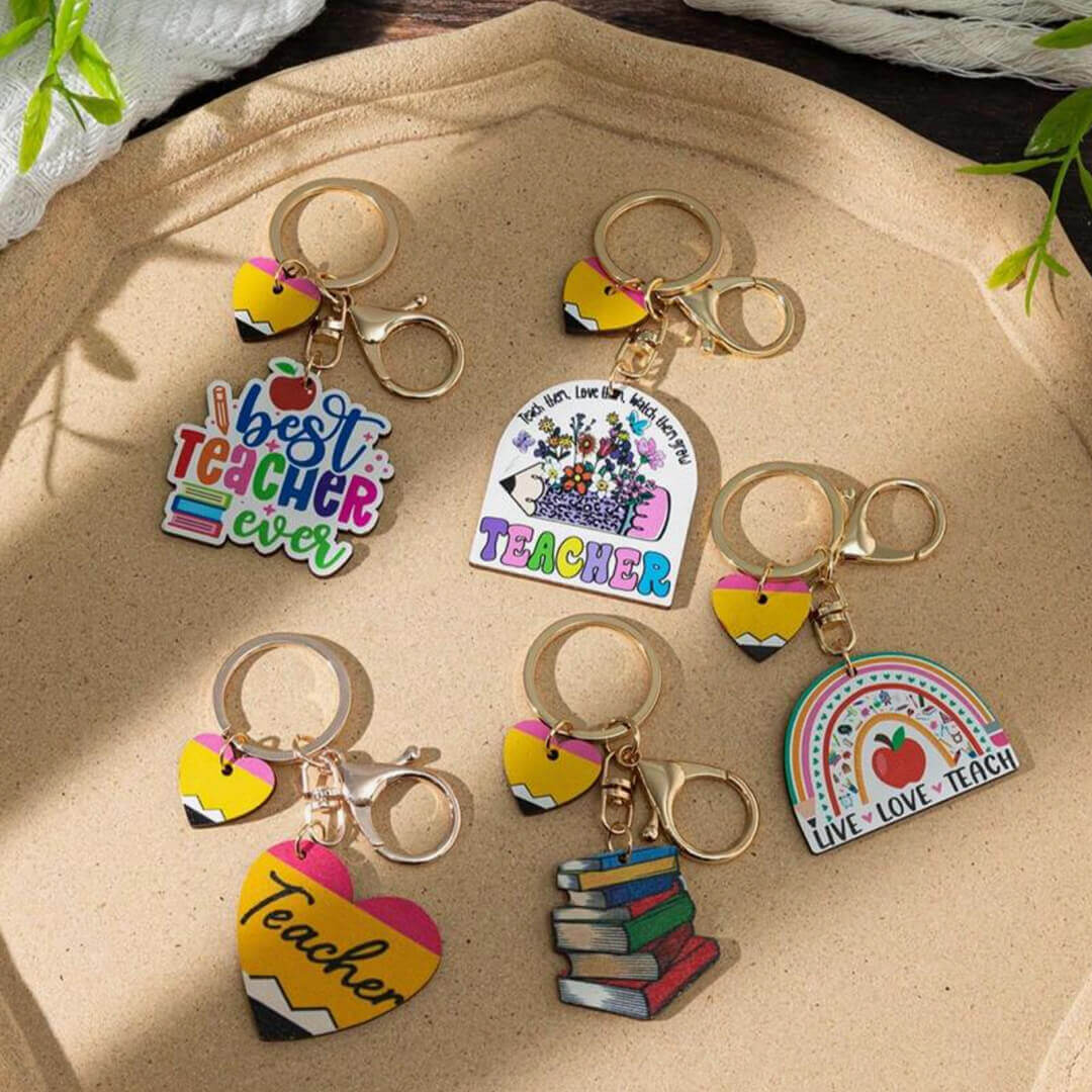 Colorful teacher keychain gift, end of year appreciation