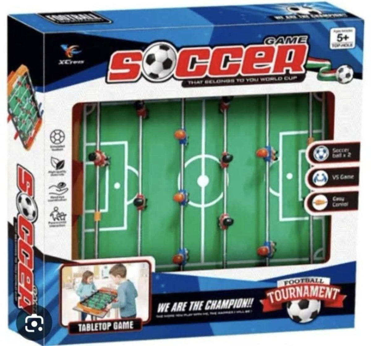 XC Toys tabletop soccer foosball game retail box age 5 plus