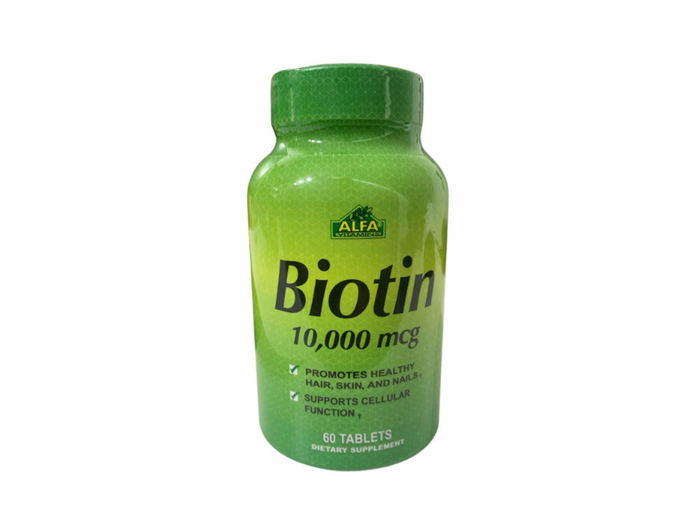 Alfa Vitamins Biotin 10,000 mcg 60 Tablets