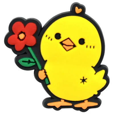 Yellow Chick With Rose Croc Charm for Crocs | Jibbitz