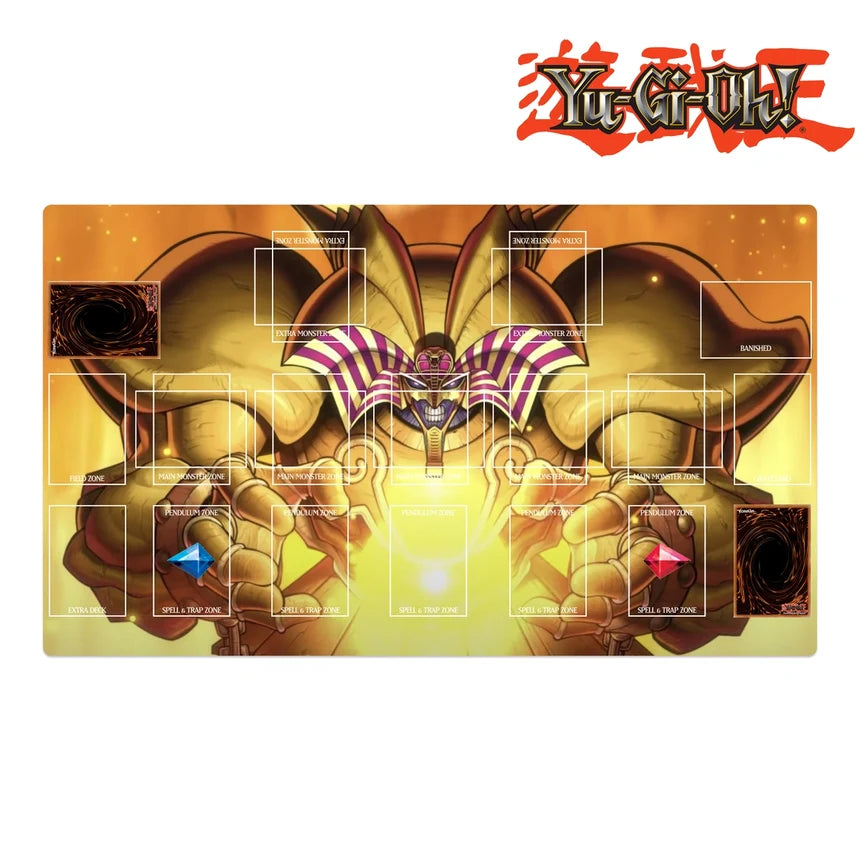 Yu-Gi-Oh! playmat with dragon design and brand logo at the top